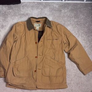 L.L. Bean Men's Brown Field Jacket with Olive Collar